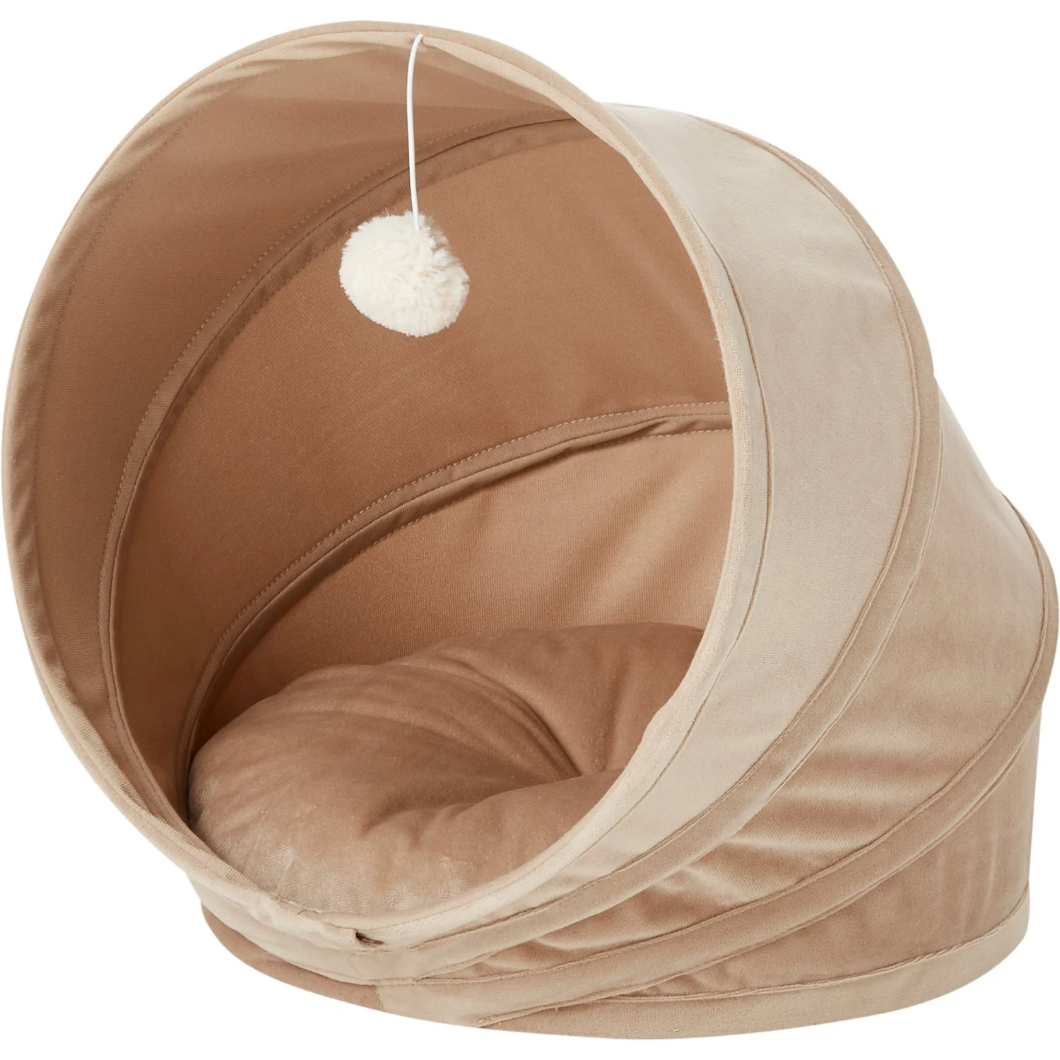 Frisco Foldable Canopy Cat Bed, Sandy Beige 3 Frisco Foldable Canopy Cat Bed, Sandy Beige - Image 3