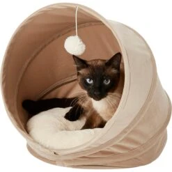 Frisco Foldable Canopy Cat Bed, Sandy Beige 9 Frisco Foldable Canopy Cat Bed, Sandy Beige -Frisco 140164 PT4. AC SS1800 V1565383626