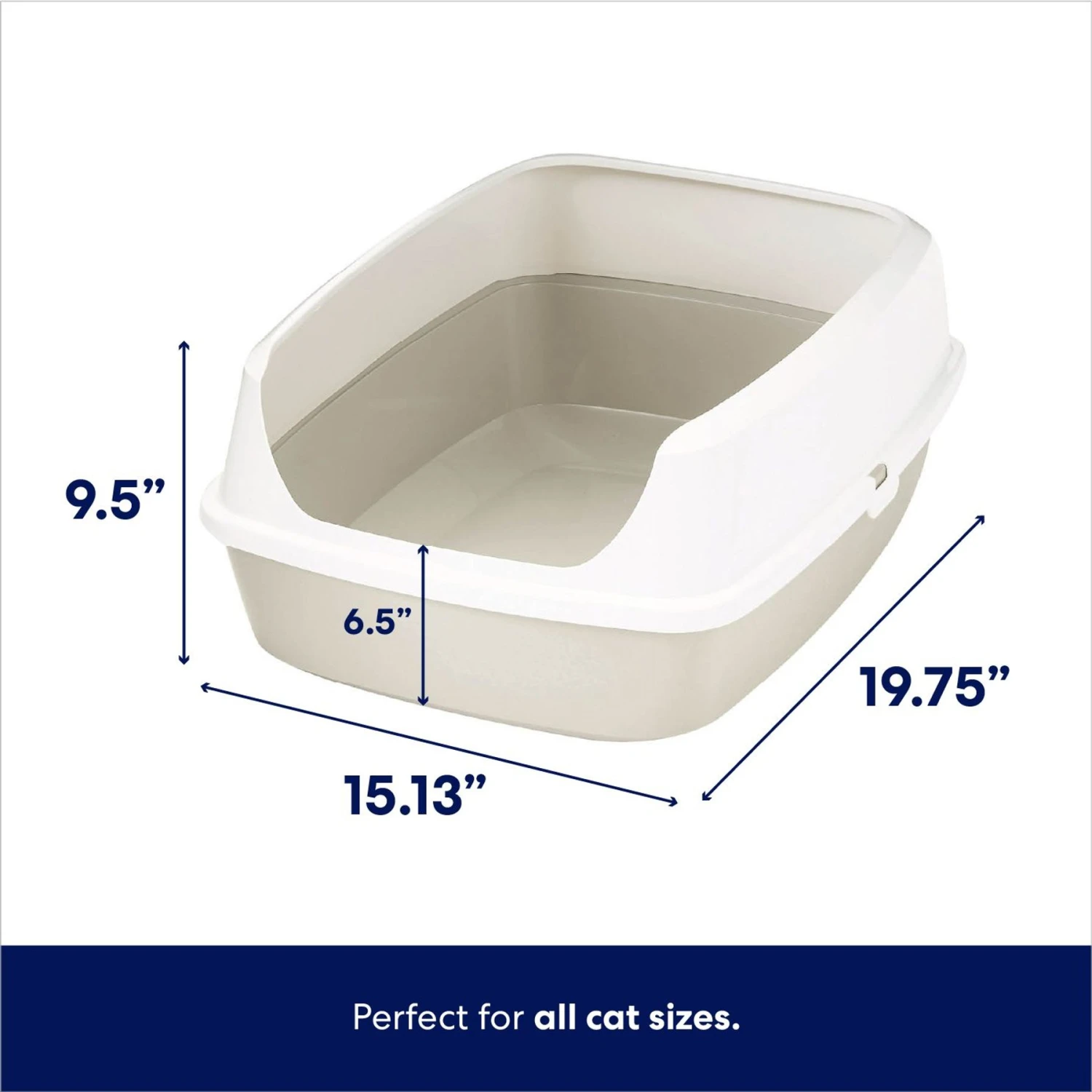 Frisco Open Top Cat Litter Box With Rim, Large 2 Frisco Open Top Cat Litter Box With Rim, Large - Image 2