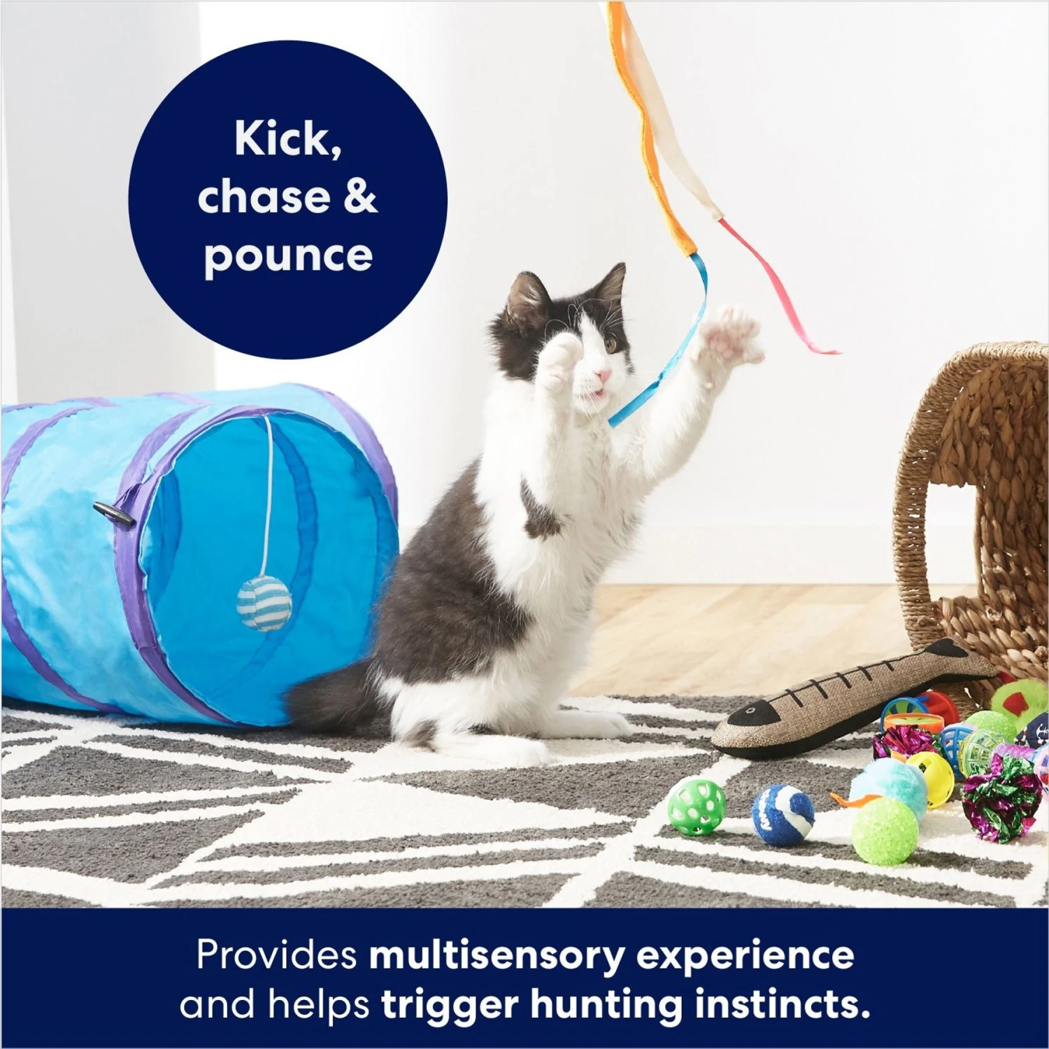 Frisco Plush, Teaser, Ball & Tri-Tunnel Variety Pack Cat Toy With Catnip, 20 Count 4 Frisco Plush, Teaser, Ball & Tri-Tunnel Variety Pack Cat Toy With Catnip, 20 Count - Image 4