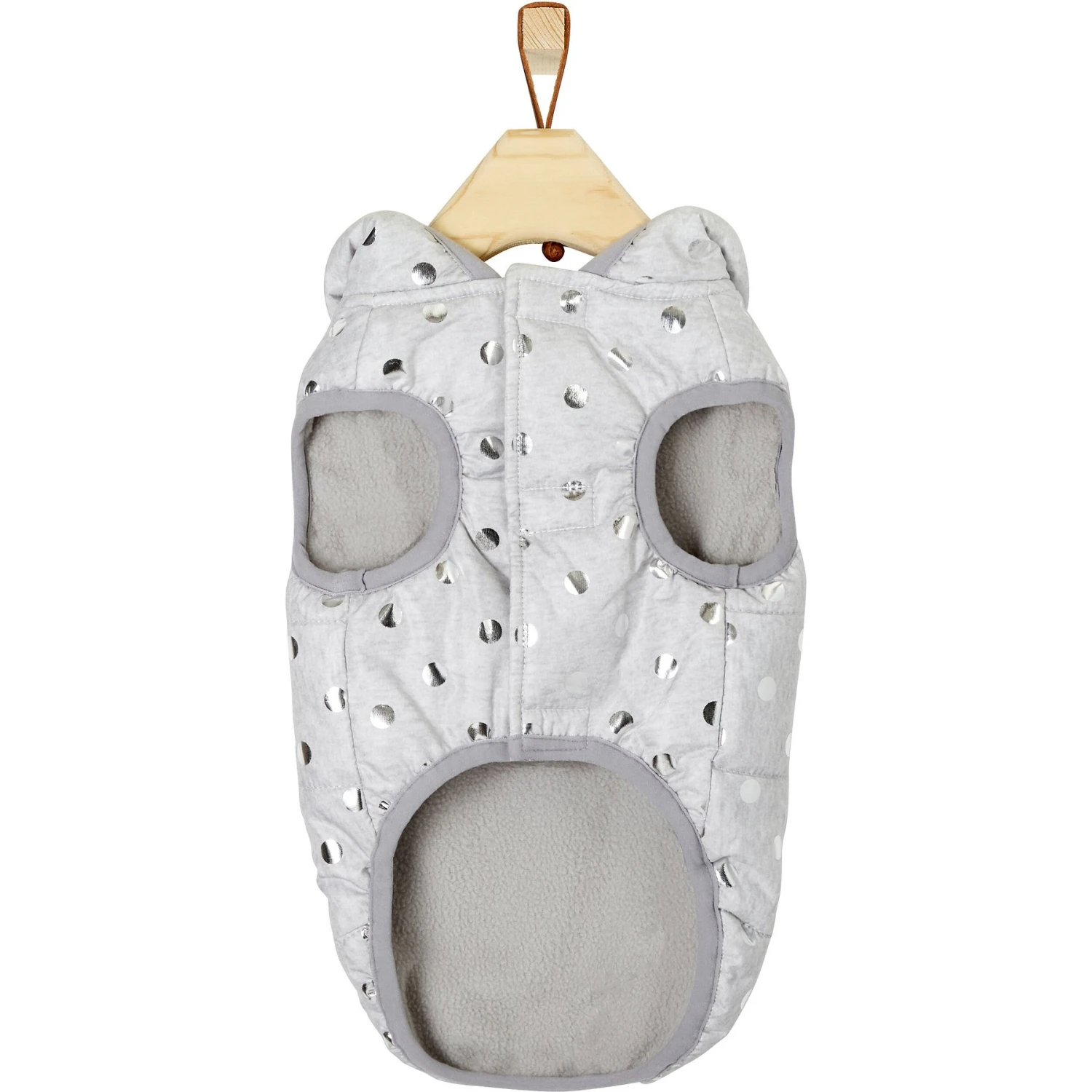 Frisco Mediumweight Silver Polka Dotted Insulated Dog & Cat Coat 5 Frisco Mediumweight Silver Polka Dotted Insulated Dog & Cat Coat - Image 5