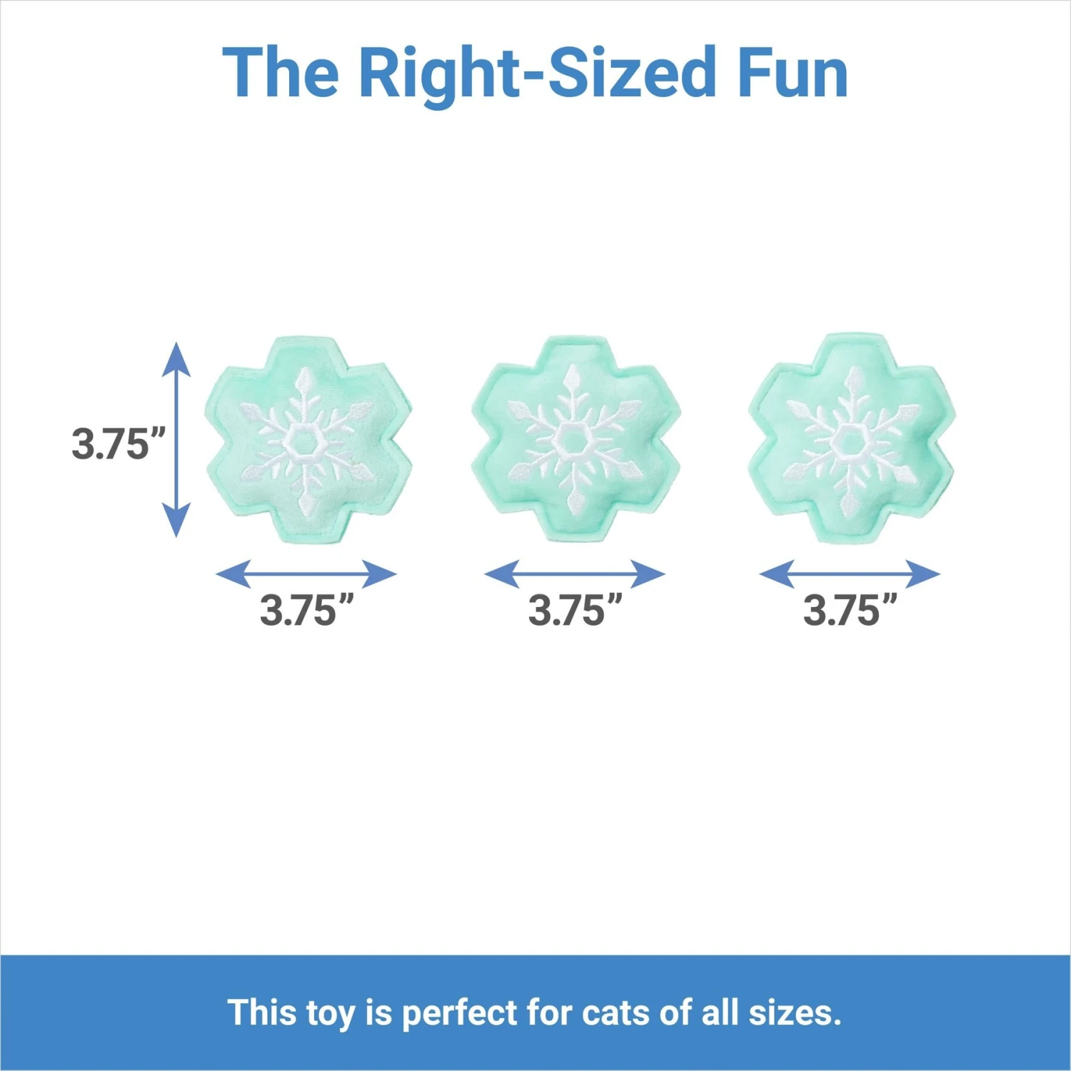 Frisco Snowflake Plush Cat Toy With Catnip, 3 Count 2 Frisco Snowflake Plush Cat Toy With Catnip, 3 Count - Image 2