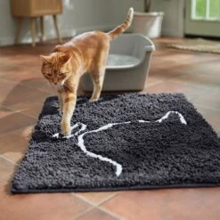 Frisco Microfiber Chenille Cat Silhouette Litter Mat -Frisco 235902 PT4. AC SS1800 V1676556246