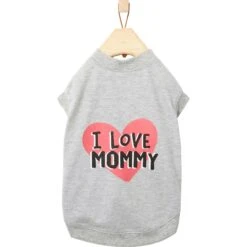 Frisco I Love Mommy Dog & Cat T-Shirt, Gray