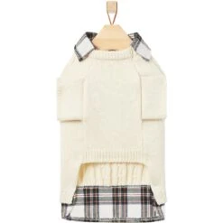 Frisco Cream Cable Knit Dog & Cat Sweater, White/Red Plaid 11 Frisco Cream Cable Knit Dog & Cat Sweater, White/Red Plaid -Frisco 268057 PT5. AC SS1800 V1628739996