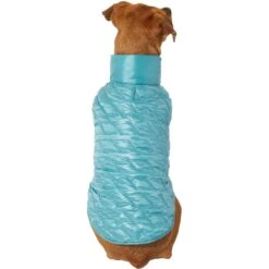 Frisco Lightweight Packable Insulated Dog & Cat Quilted Puffer Coat, Ocean Teal