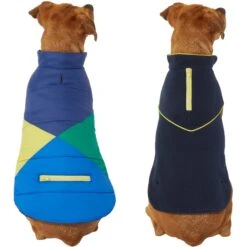Frisco Mediumweight Colorblock 2-in-1 Dog & Cat Fleece Coat