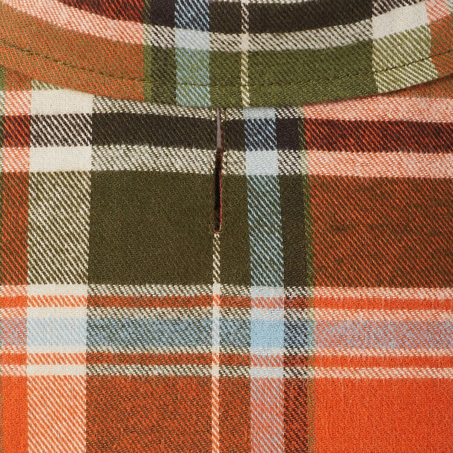 Frisco Orange & Olive Plaid Dog & Cat Flannel Shirt 6 Frisco Orange & Olive Plaid Dog & Cat Flannel Shirt - Image 6