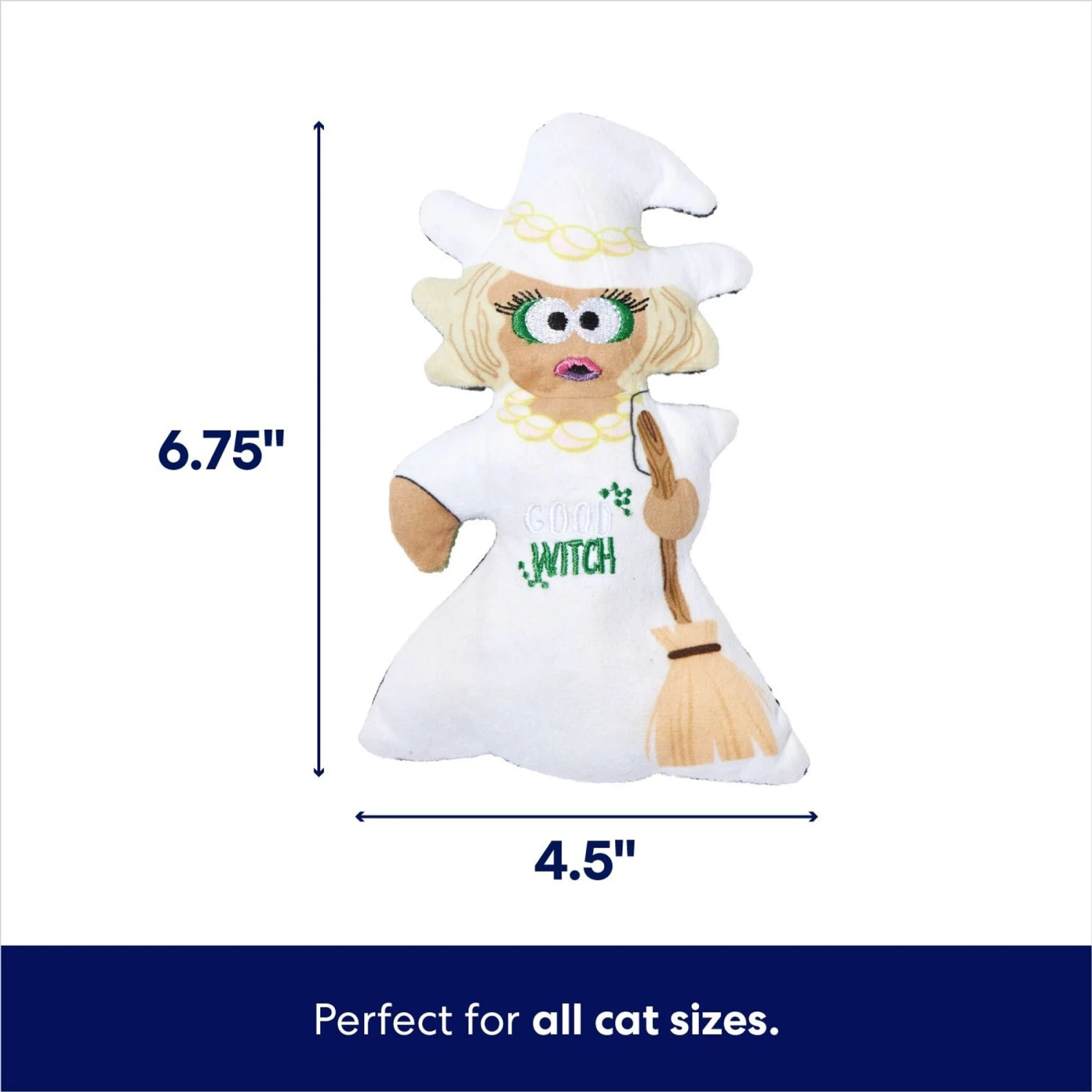 Frisco Halloween Good Witch, Bad Witch Reversible Plush Cat Toy With Catnip 2 Frisco Halloween Good Witch, Bad Witch Reversible Plush Cat Toy With Catnip - Image 2