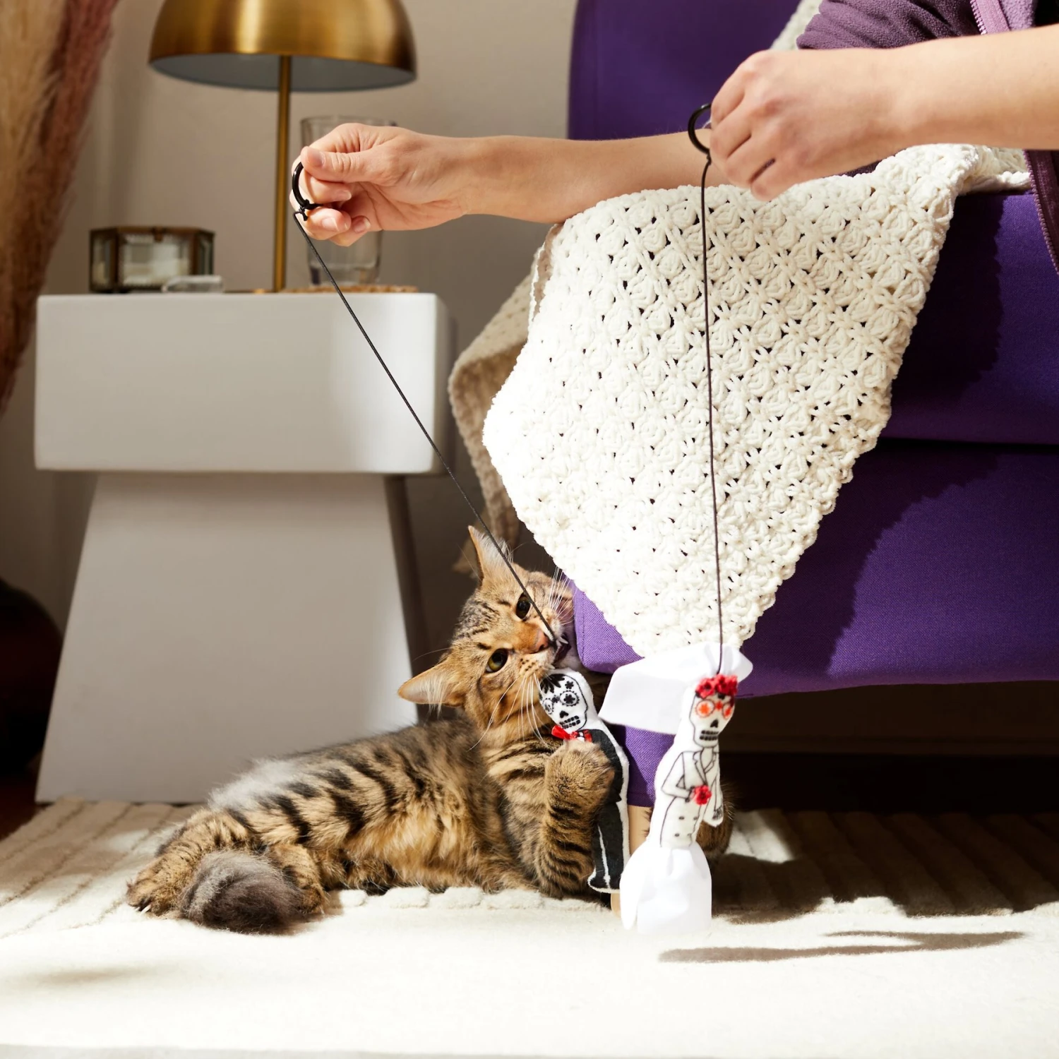 Frisco Sugar Skull Bride & Groom Bouncy Cat Toy With Catnip, 2 Count 3 Frisco Sugar Skull Bride & Groom Bouncy Cat Toy With Catnip, 2 Count - Image 3