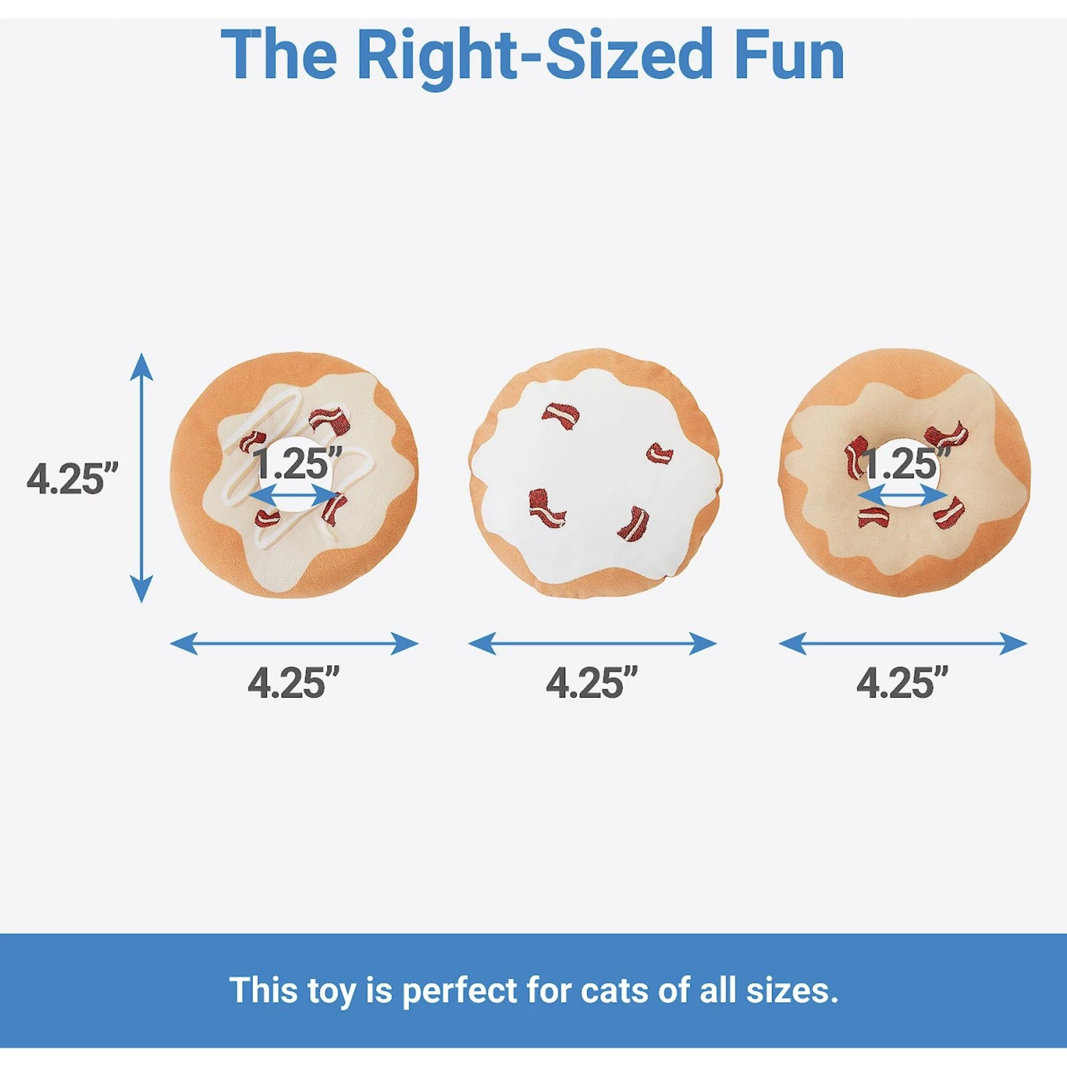 Frisco Fall Maple Bacon Donut Plush Cat Toy With Catnip 2 Frisco Fall Maple Bacon Donut Plush Cat Toy With Catnip - Image 2