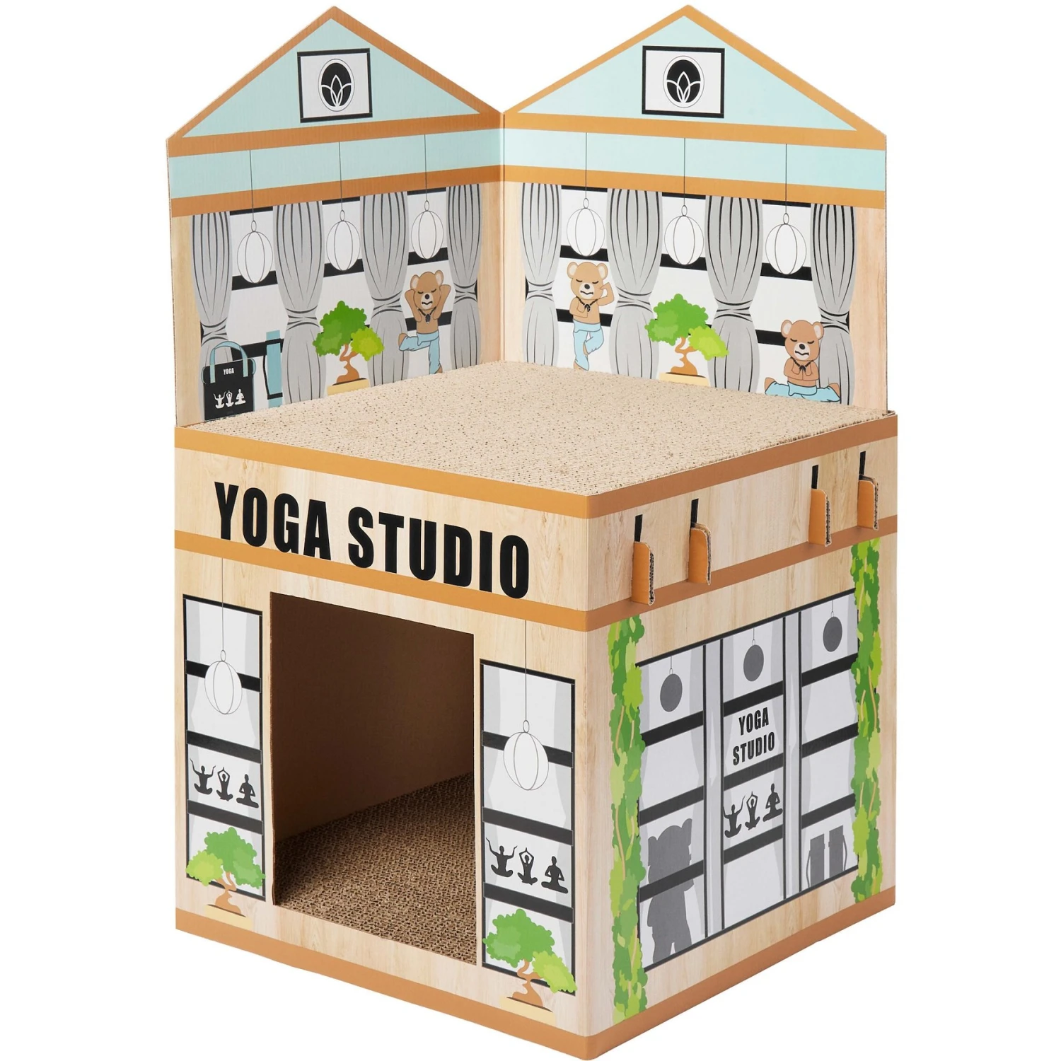 Frisco Yoga Studio Cardboard Cat House, 2-Story 1 Frisco Yoga Studio Cardboard Cat House, 2-Story