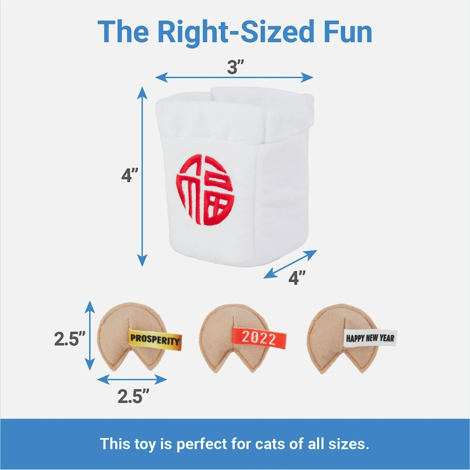 Frisco Lunar New Year Fortune Cookie Plush Cat Toy With Catnip 2 Frisco Lunar New Year Fortune Cookie Plush Cat Toy With Catnip - Image 2