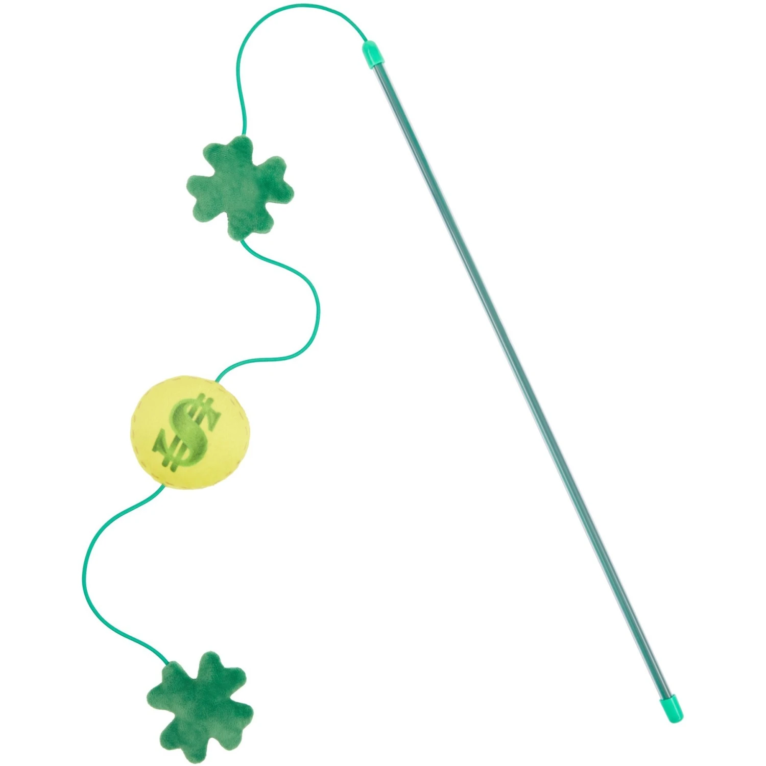 Frisco St. Patrick's Shamrock Teaser Wand Cat Toy With Catnip 1 Frisco St. Patrick's Shamrock Teaser Wand Cat Toy With Catnip