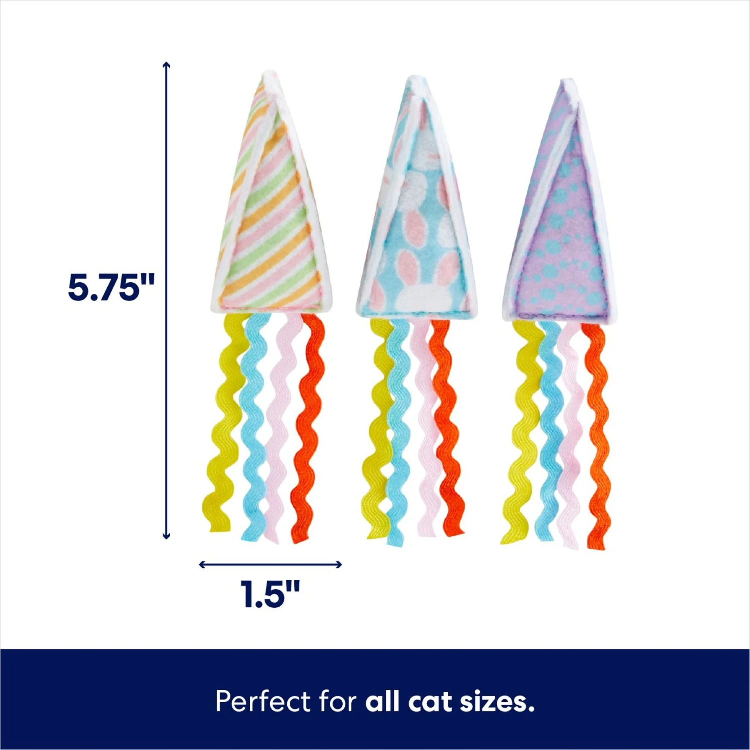 Frisco Spring Party Hat Kickers Cat Toy With Catnip 2 Frisco Spring Party Hat Kickers Cat Toy With Catnip - Image 2