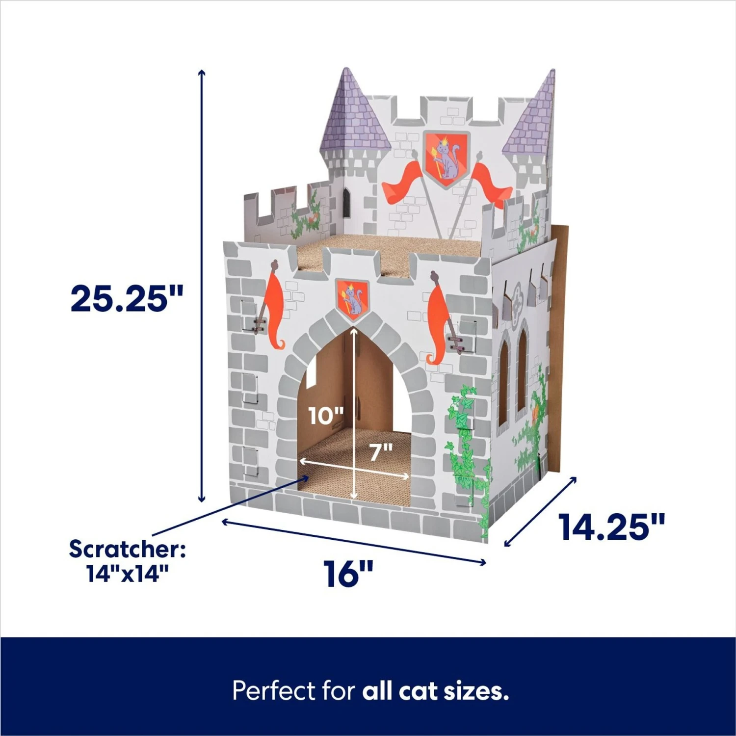 Frisco Castle Cardboard Cat House, 2-Story 2 Frisco Castle Cardboard Cat House, 2-Story - Image 2
