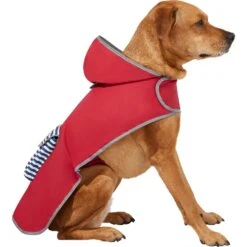 Frisco Lightweight Red Reversible Packable Dog Raincoat