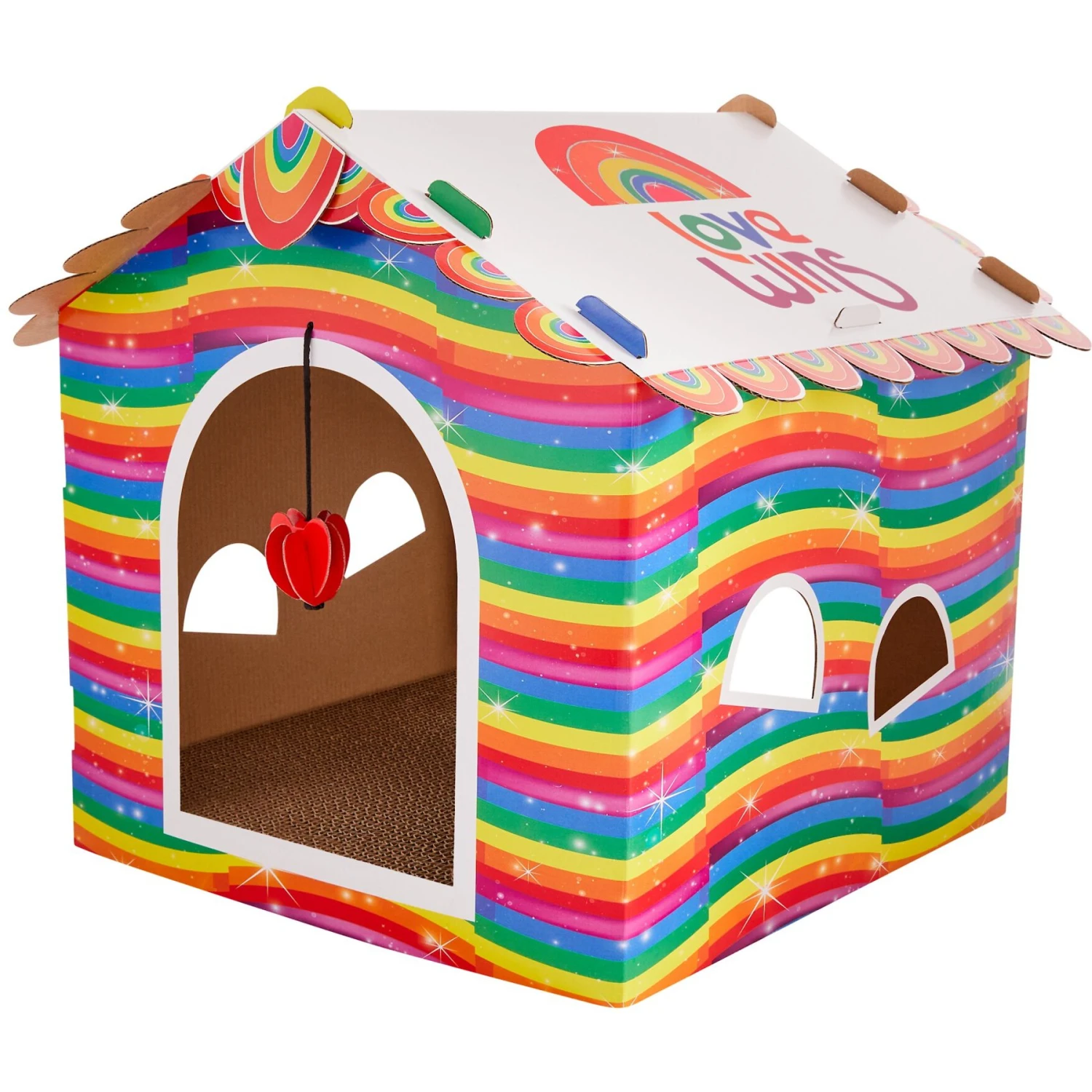 Frisco Pride Love Wins Cardboard Cat House 1 Frisco Pride Love Wins Cardboard Cat House
