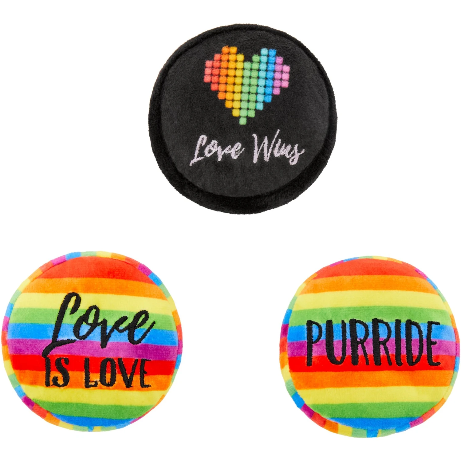 Frisco Pride Buttons Plush Cat Toy With Catnip, 3 Count 1 Frisco Pride Buttons Plush Cat Toy With Catnip, 3 Count