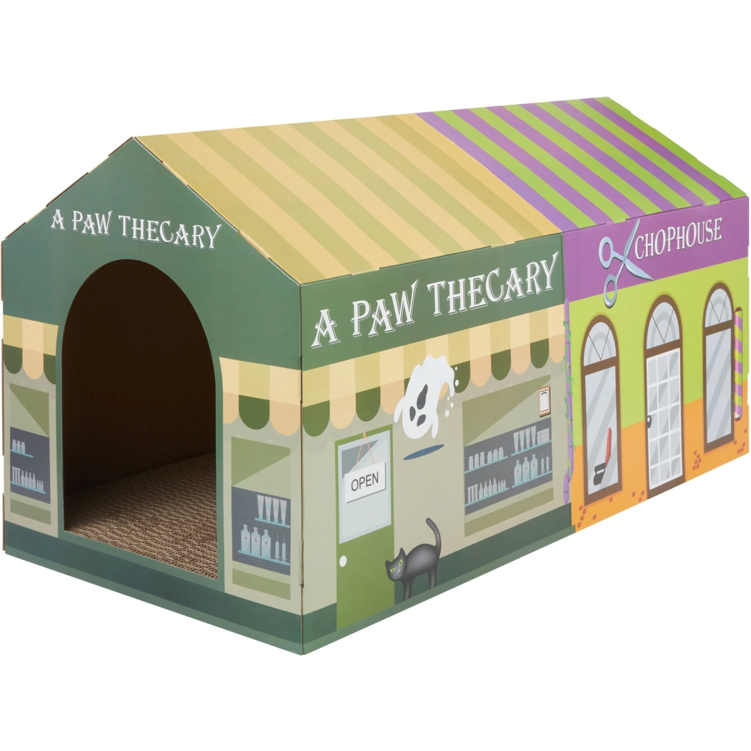Frisco Halloween A-Paw-Thecary & Chop House Cardboard Cat House With Catnip 1 Frisco Halloween A-Paw-Thecary & Chop House Cardboard Cat House With Catnip