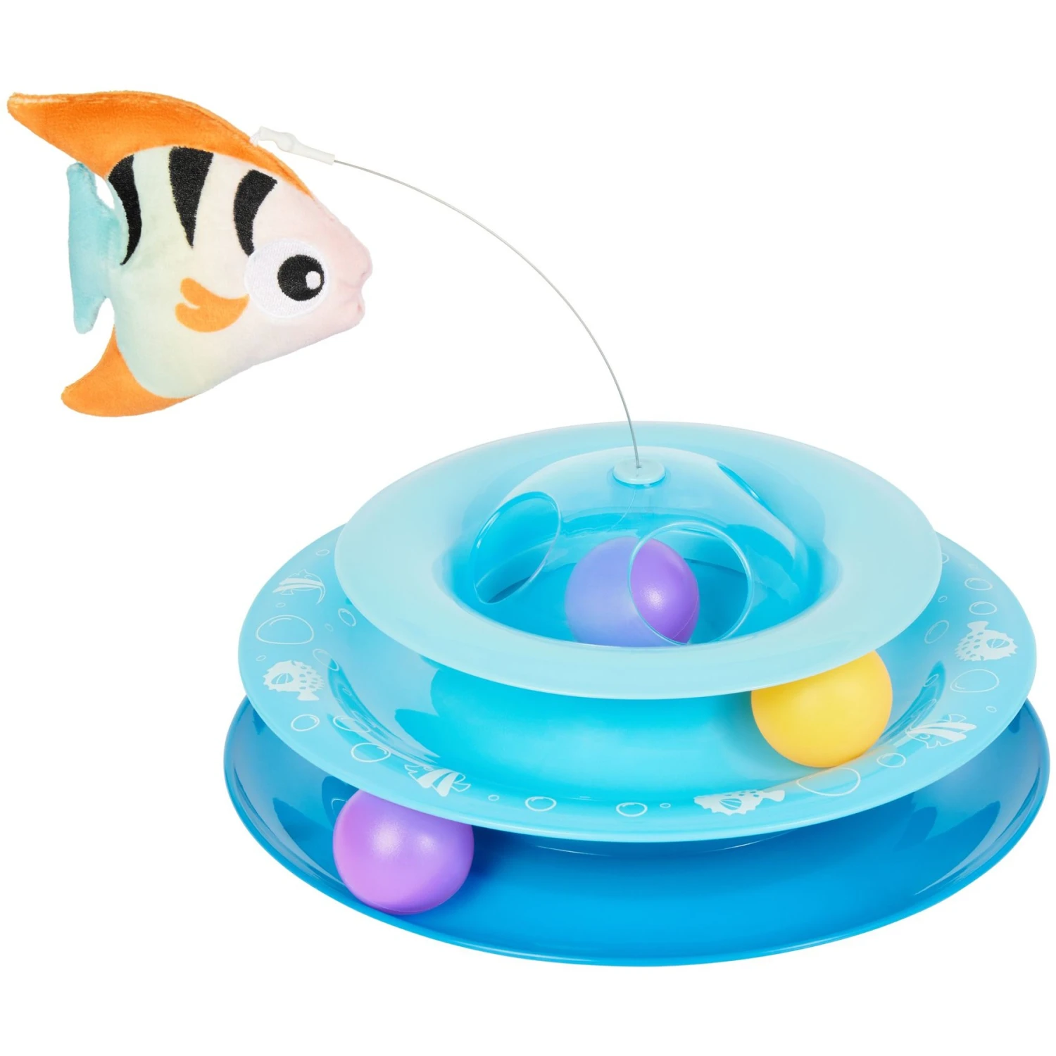 Frisco Fish In Ocean Wobble & Spin Cat Tracks Cat Toy With Catnip 1 Frisco Fish In Ocean Wobble & Spin Cat Tracks Cat Toy With Catnip