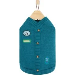 Frisco Teal Button Down Dog & Cat Sweater -Frisco 353580 PT4. AC SS1800 V1659727011