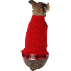 Frisco Plaid Cable Knit Dog & Cat Sweater 9 Frisco Plaid Cable Knit Dog & Cat Sweater -Frisco 353611 PT2. AC SS1800 V1659007313