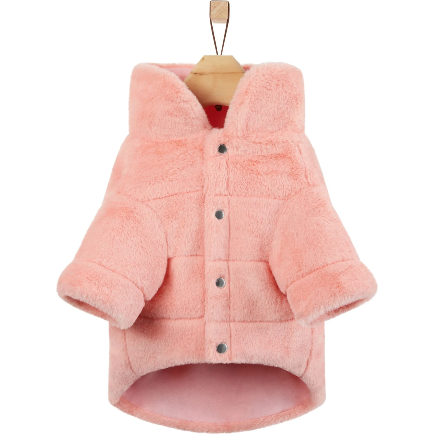 Frisco Lightweight Faux Fur Pink Puffer Dog & Cat Coat 5 Frisco Lightweight Faux Fur Pink Puffer Dog & Cat Coat - Image 5