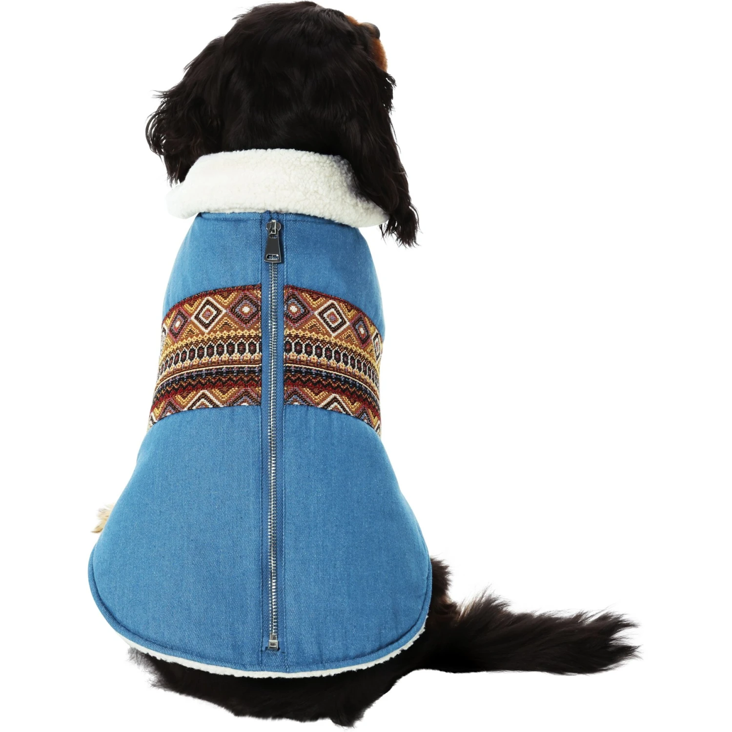 Frisco Mid-Heavyweight Western Fleece Lined Faux Zipper Dog & Cat Coat 3 Frisco Mid-Heavyweight Western Fleece Lined Faux Zipper Dog & Cat Coat - Image 3