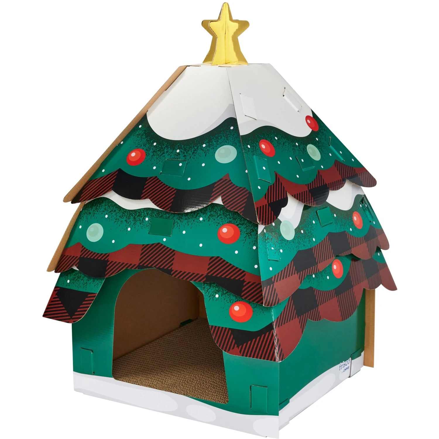 Frisco Holiday Christmas Tree Cardboard Cat House 1 Frisco Holiday Christmas Tree Cardboard Cat House