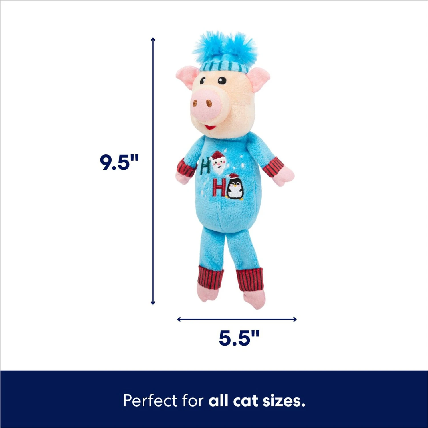 Frisco Pig In Pajamas Plush Kicker Cat Toy With Catnip 2 Frisco Pig In Pajamas Plush Kicker Cat Toy With Catnip - Image 2