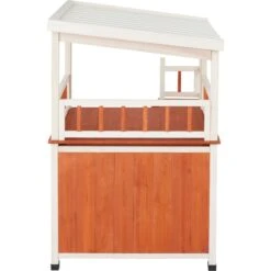 Frisco Outdoor Wooden Cat House With Balcony & Step Ladder -Frisco 361012 PT3. AC SS1800 V1657828422