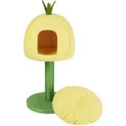 Frisco Pineapple 33.5" Plush Cat Scratching Post And Condo -Frisco 371361 PT3. AC SS1800 V1664373498