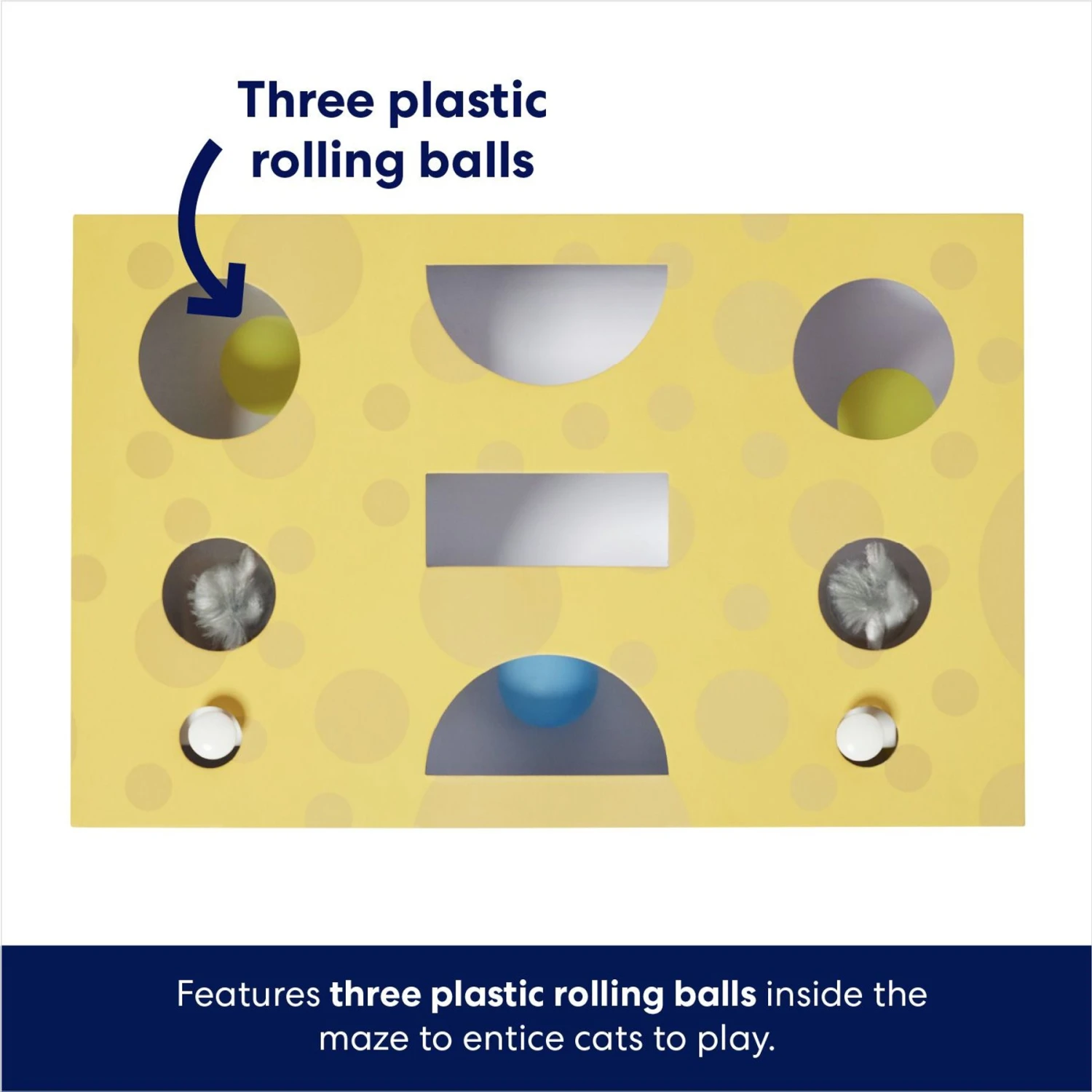 Frisco Cheese Interactive Maze Cardboard Cat Toy Box With Catnip 3 Frisco Cheese Interactive Maze Cardboard Cat Toy Box With Catnip - Image 3