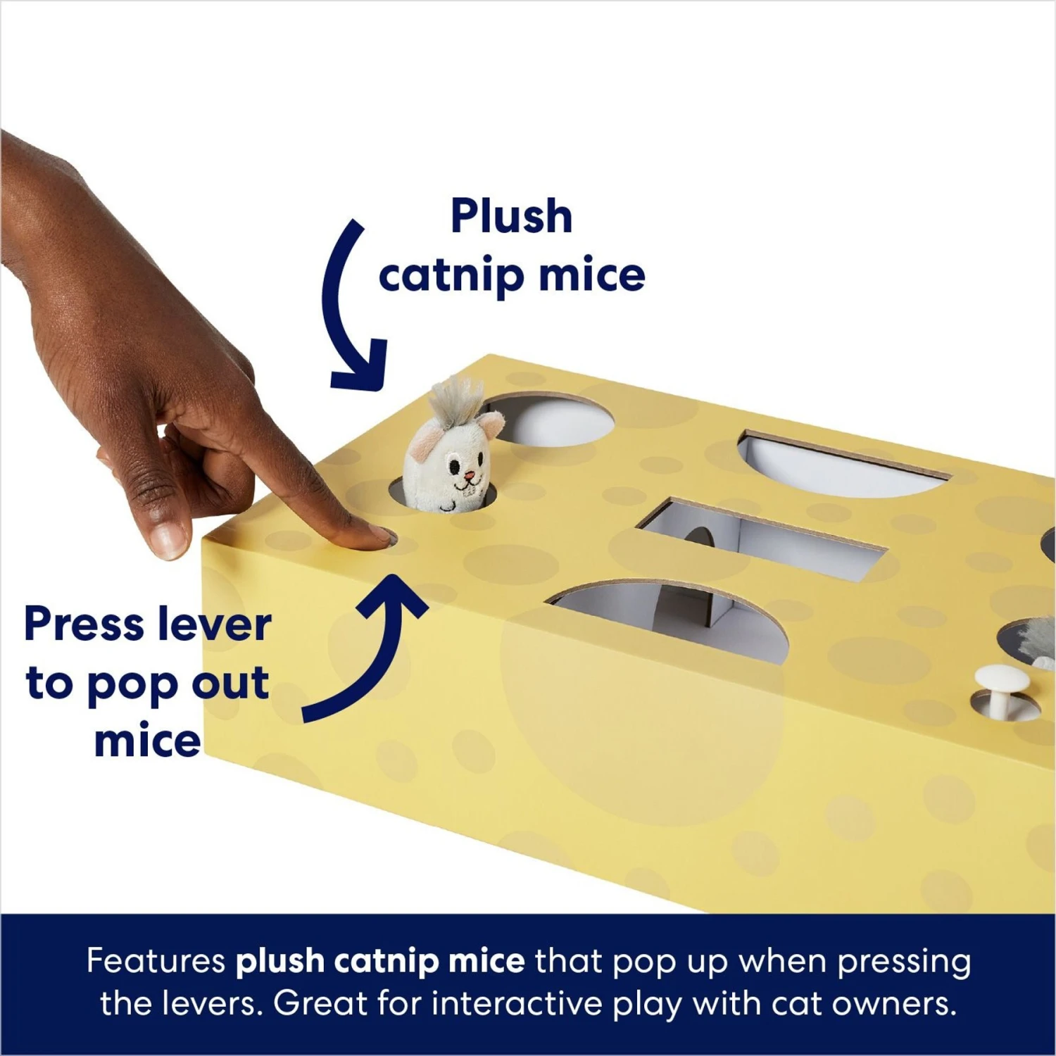 Frisco Cheese Interactive Maze Cardboard Cat Toy Box With Catnip 4 Frisco Cheese Interactive Maze Cardboard Cat Toy Box With Catnip - Image 4