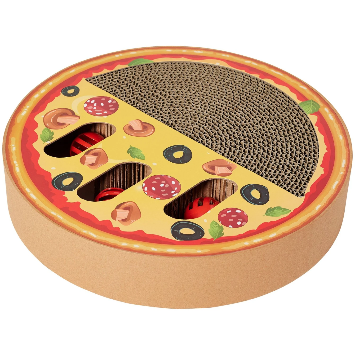 Frisco Interactive Maze & Scratch Cardboard Cat Toy With Catnip, Pizza 1 Frisco Interactive Maze & Scratch Cardboard Cat Toy With Catnip, Pizza