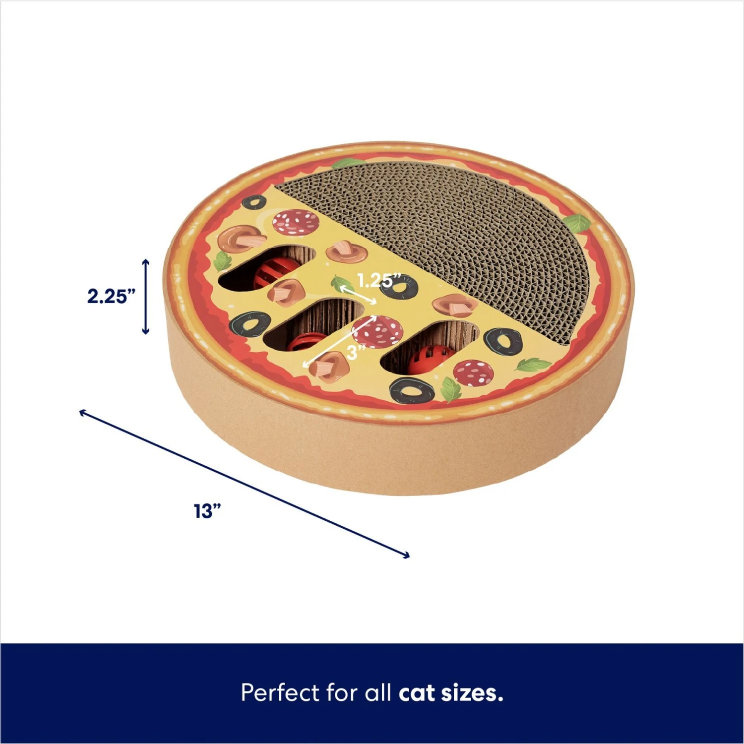 Frisco Interactive Maze & Scratch Cardboard Cat Toy With Catnip, Pizza 2 Frisco Interactive Maze & Scratch Cardboard Cat Toy With Catnip, Pizza - Image 2