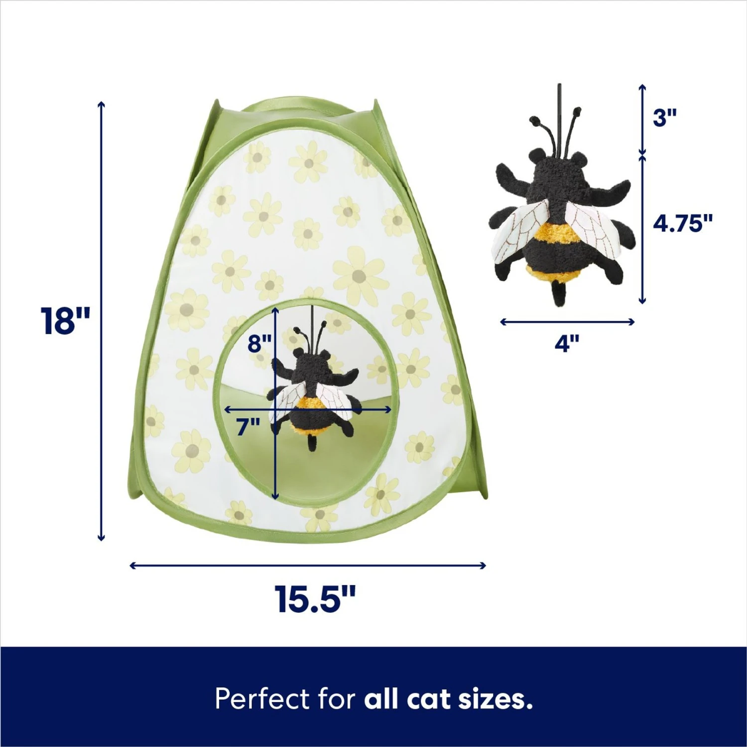 Frisco Spring Daisy Pop-Up Tent Cat Toy With Catnip 2 Frisco Spring Daisy Pop-Up Tent Cat Toy With Catnip - Image 2