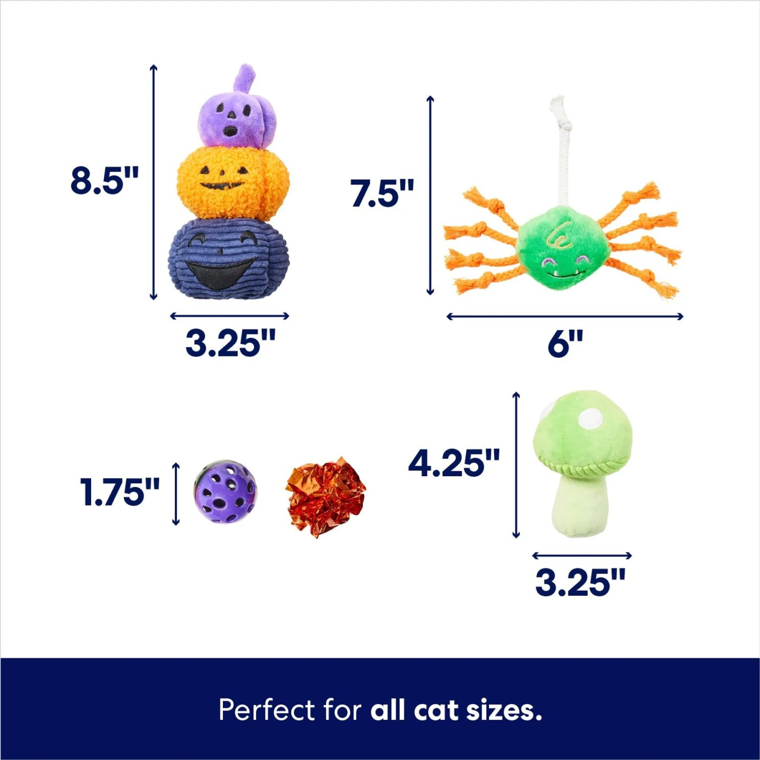 Frisco Halloween Mystical Variety Pack Plush & Balls Cat Toy With Catnip 2 Frisco Halloween Mystical Variety Pack Plush & Balls Cat Toy With Catnip - Image 2