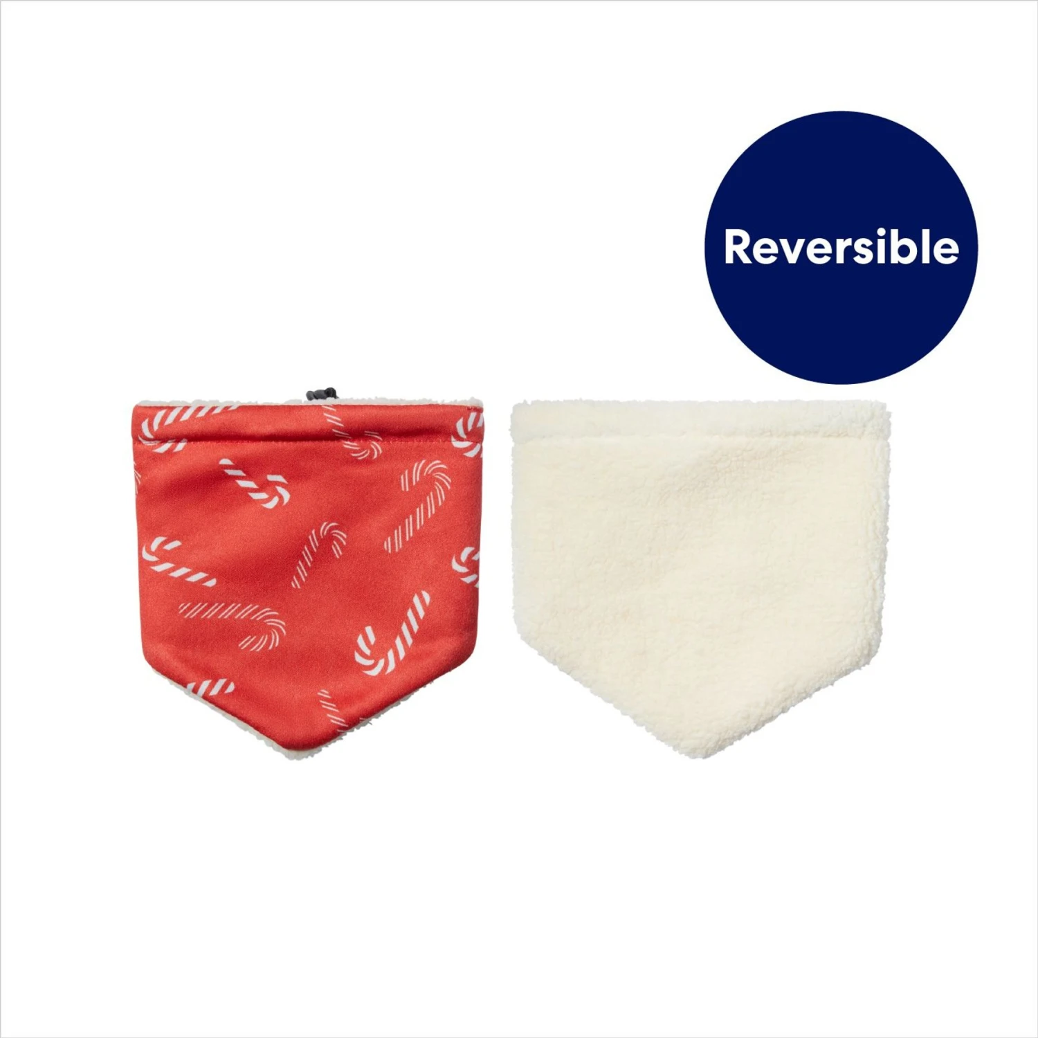 Frisco Reversible Candy Cane Cozy Knit Faux Fur Dog & Cat Pullover Bandana, 1 Count 3 Frisco Reversible Candy Cane Cozy Knit Faux Fur Dog & Cat Pullover Bandana, 1 Count - Image 3