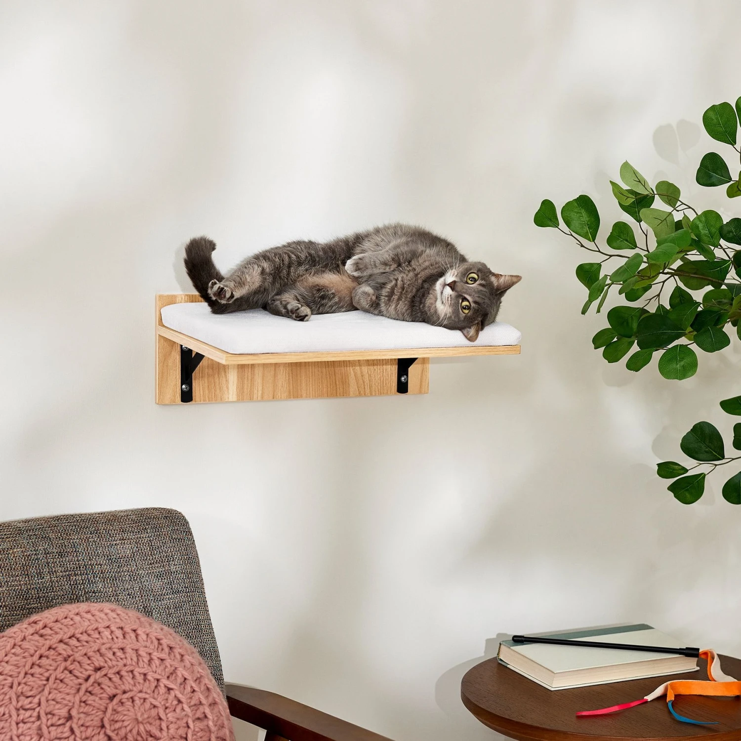 Frisco Cushioned Wall Mounted Cat Wall Shelf & Frisco Cat Silhouette With Bridge Wall Mounted Cat Wall Shelves 2 Frisco Cushioned Wall Mounted Cat Wall Shelf & Frisco Cat Silhouette With Bridge Wall Mounted Cat Wall Shelves - Image 2