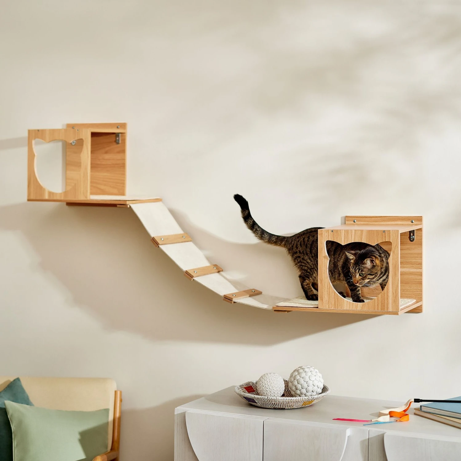 Frisco Cushioned Wall Mounted Cat Wall Shelf & Frisco Cat Silhouette With Bridge Wall Mounted Cat Wall Shelves 6 Frisco Cushioned Wall Mounted Cat Wall Shelf & Frisco Cat Silhouette With Bridge Wall Mounted Cat Wall Shelves - Image 6