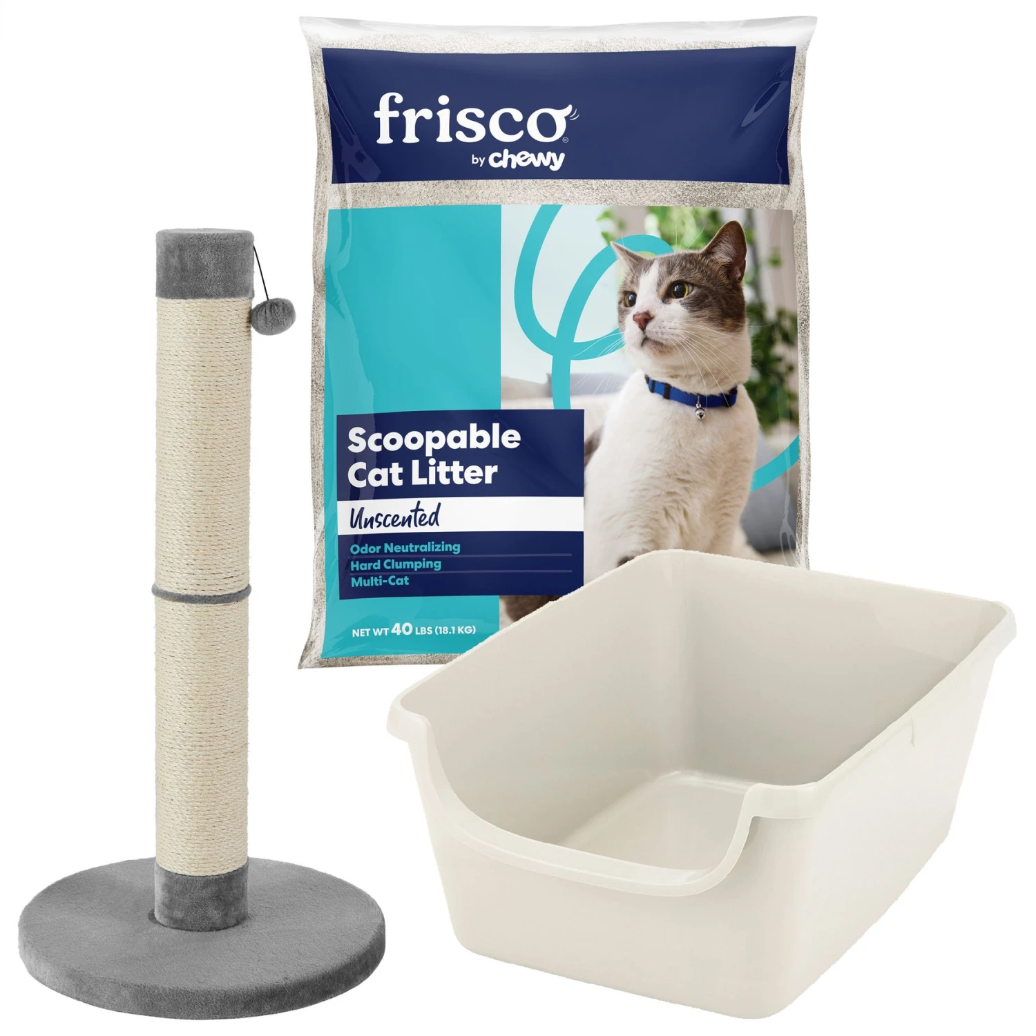 Frisco Multi-Cat Unscented Clumping Clay Cat Litter + 2 Items 1 Frisco Multi-Cat Unscented Clumping Clay Cat Litter + 2 Items