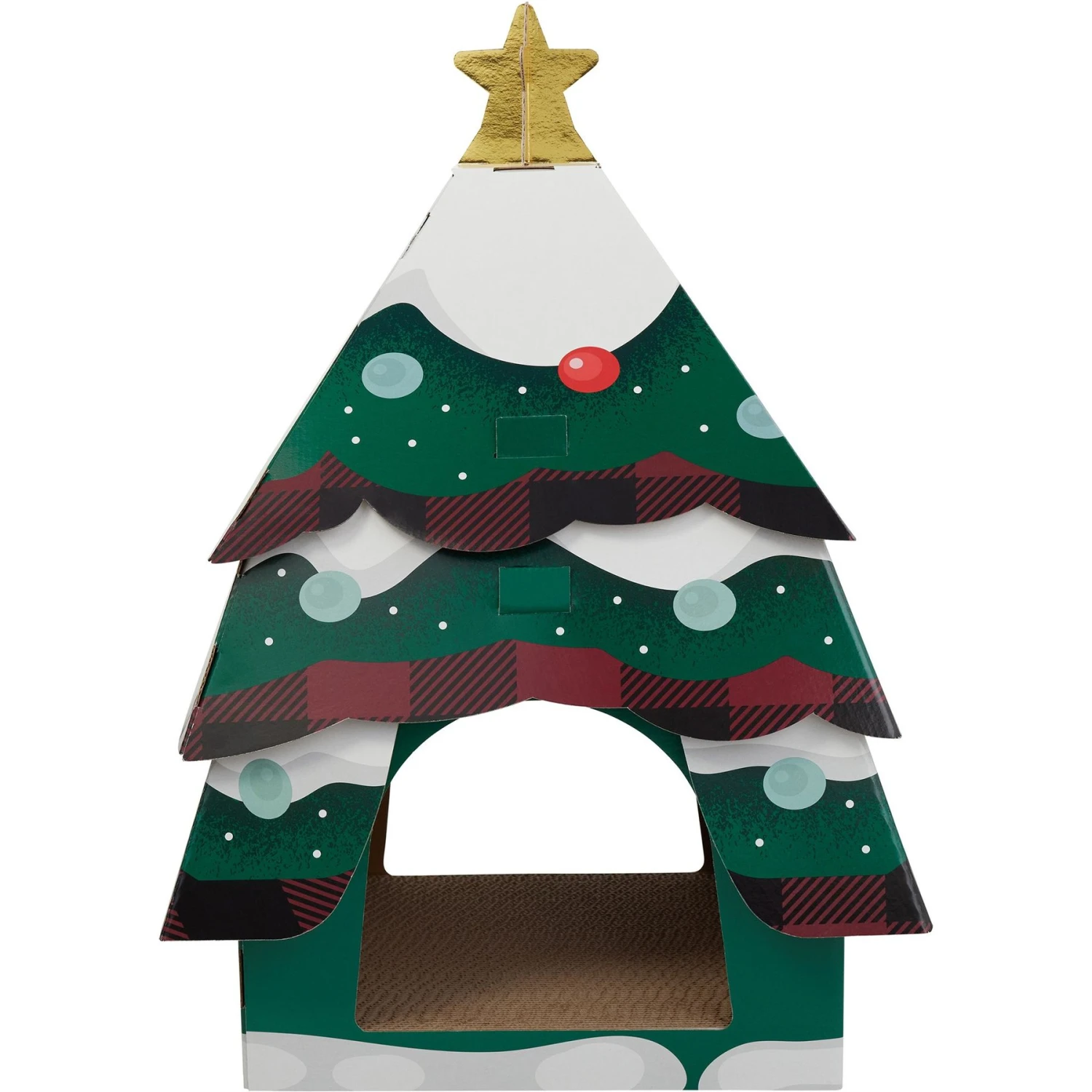 Frisco Holiday Log Cabin Cardboard Cat House & Frisco Holiday Christmas Tree Cardboard Cat House 8 Frisco Holiday Log Cabin Cardboard Cat House & Frisco Holiday Christmas Tree Cardboard Cat House - Image 8